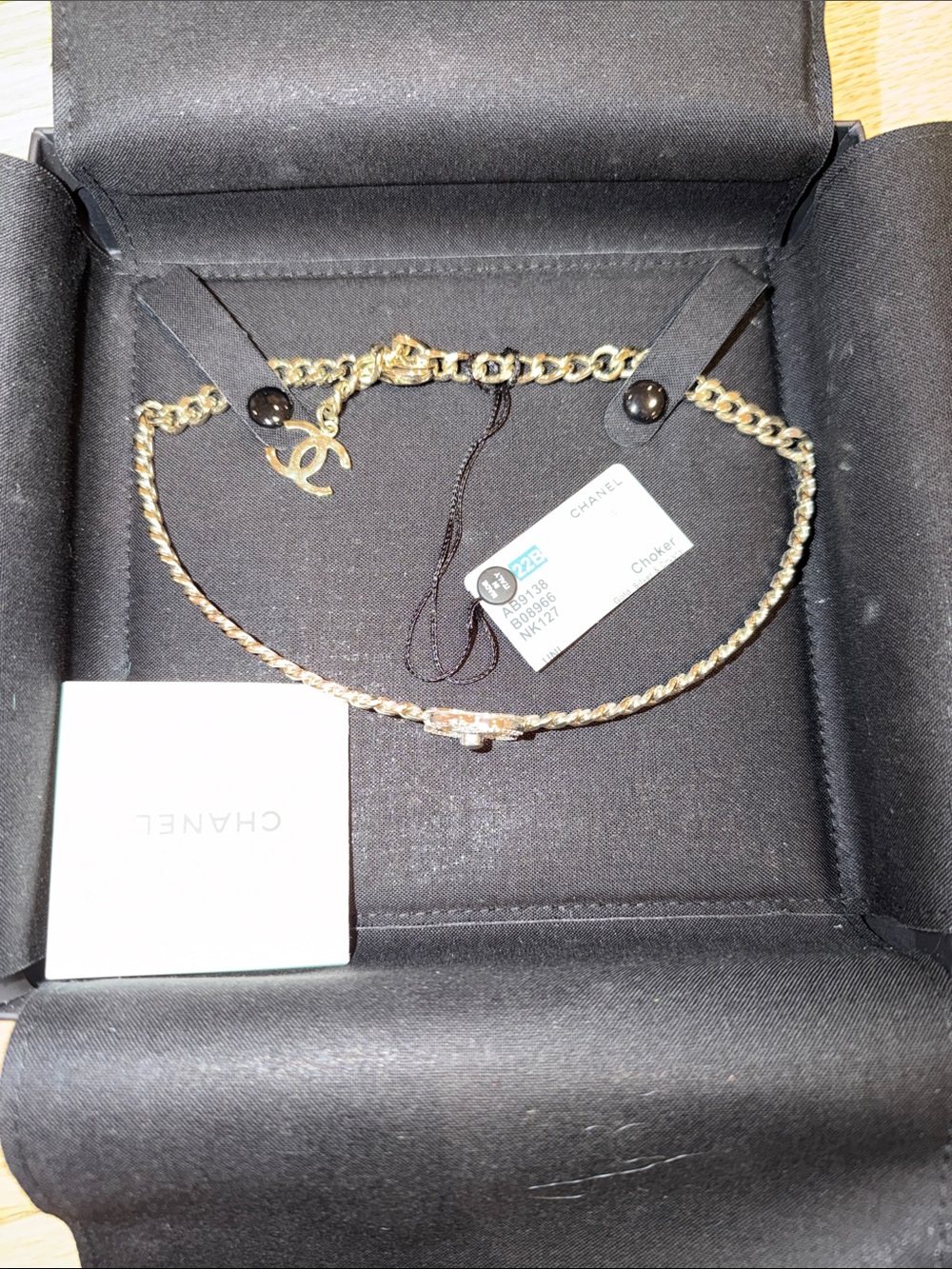 CHANEL Gold Crystal CC Chain Choker - Picture 2 of 2